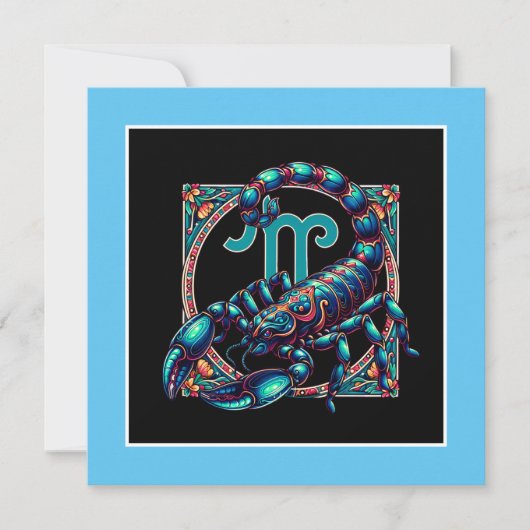 Horoscoop Teken Schorpioen Astrologie Verjaardag Kaart (Voorkant)