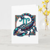 Horoscoop Teken Schorpioen Astrologie Verjaardag Kaart (Gele Bloem)