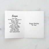 Horoscoop Teken Schorpioen Astrologie Verjaardag Kaart (Binnen)