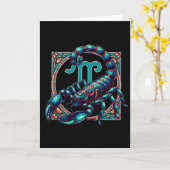 Horoscoop Teken Schorpioen Astrologie Verjaardag Kaart (Gele Bloem)