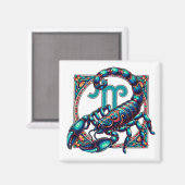 Horoscoop Teken Schorpioen | Blauwe schorpioen Magneet (Voorkant / Achterkant)