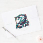 Horoscoop Teken Schorpioen | Blauwe schorpioen Ronde Sticker (Envelop)