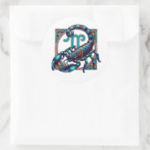 Horoscoop Teken Schorpioen | Blauwe schorpioen Ronde Sticker (Tas)