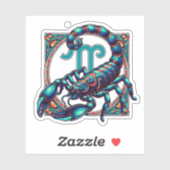 Horoscoop Teken Schorpioen | Blauwe schorpioen Sticker (Vel)