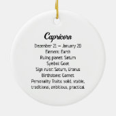 Horoscoop Teken Steenbok Symbool en Eigenschappen Keramisch Ornament (Achterkant)