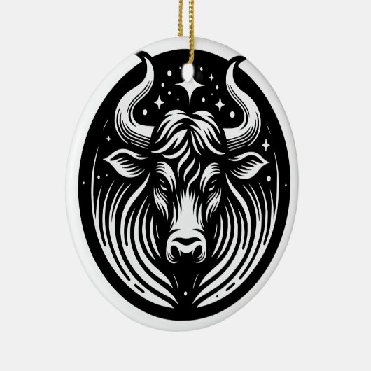 Horoscoop Teken Stier Symbool en Eigenschappen Keramisch Ornament (Rechts)