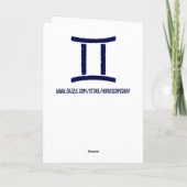 Horoscoop Teken Tweeling Gepersonaliseerde Verjaar Kaart (Achterkant)