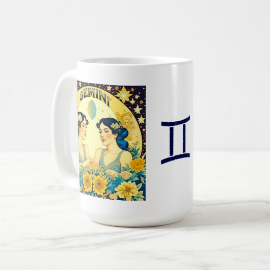  Horoscoop Teken Tweelingen Celestial Koffiemok (Voorkant links)