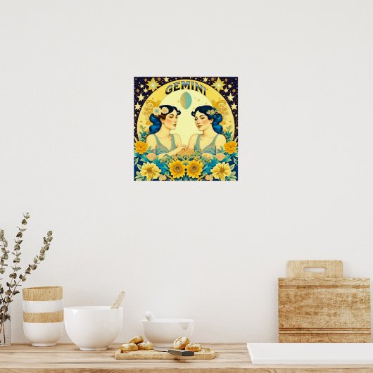  Horoscoop Teken Tweelingen Celestial Poster (Keuken)