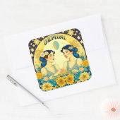 Horoscoop Teken Tweelingen Celestial Vierkante Sticker (Envelop)