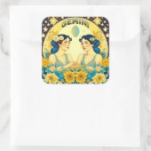 Horoscoop Teken Tweelingen Celestial Vierkante Sticker (Tas)