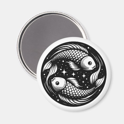 Horoscoop Teken Vissen Viskarper Zwemsymbool Magneet (Voorkant / Achterkant)