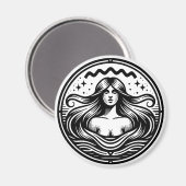 Horoscoop teken Waterman Symbool Vrouwen in Water Magneet (Voorkant / Achterkant)