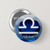 Horoscoop Teken Weegschaal Saffier Achtergrond But Ronde Button 5,7 Cm (Voorkant /achterkant)