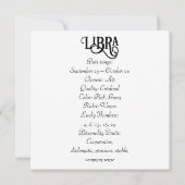 Horoscoop Teken Weegschaal Zodiac Etherische Mysti (Achterkant)