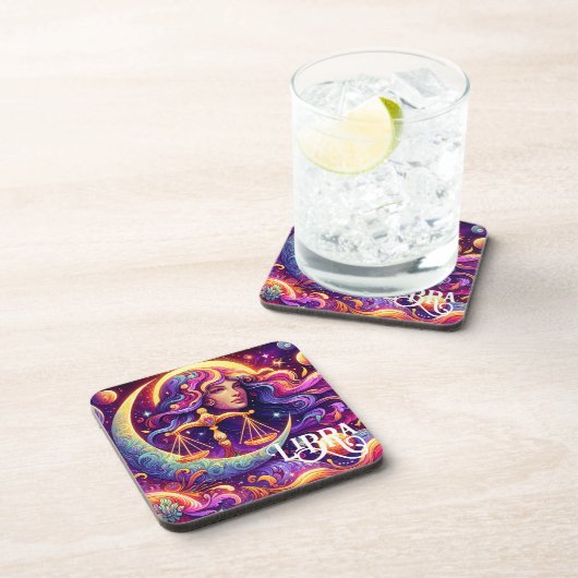 Horoscoop Teken Weegschaal Zodiac Etherische Mysti Bier Onderzetter (Rechterzijde)