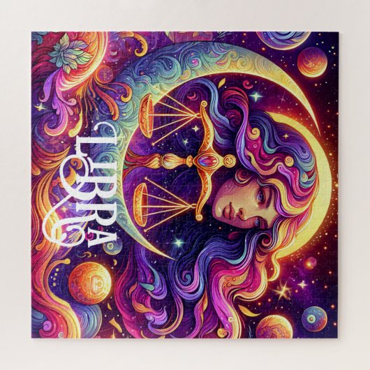 Horoscoop Teken Weegschaal Zodiac Etherische Mysti Legpuzzel (Horizontaal)