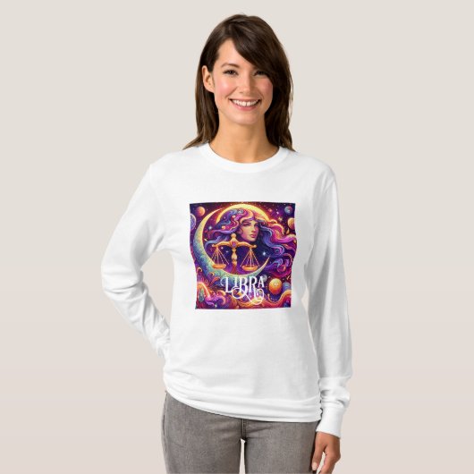 Horoscoop Teken Weegschaal Zodiac Etherische Mysti T-shirt (Voorkant volledig)