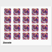 Horoscoop Teken Weegschaal Zodiac Etherische Mysti Vierkante Sticker (Vel)