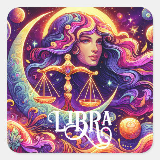Horoscoop Teken Weegschaal Zodiac Etherische Mysti Vierkante Sticker