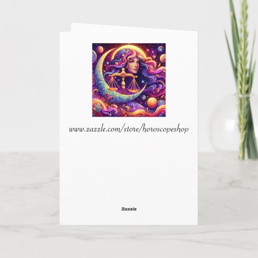Horoscoop teken Weegschaal Zodiac Etherische Verja Kaart (Achterkant)