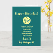 Horoscoop van Leo's Verjaardag Kaart (Gele Bloem)