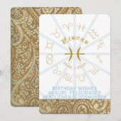 HOROSCOOP ~ Verjaardag Uitnodigen - Vissen Kaart (Voorkant / Achterkant)