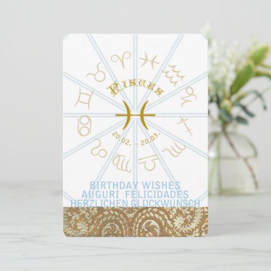 HOROSCOOP ~ Verjaardag Uitnodigen - Vissen Kaart (Staand voorkant)