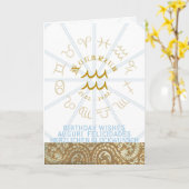 HOROSCOOP ~ Verjaardag Wenskaart Waterman Kaart (Gele Bloem)