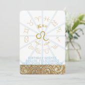 HOROSCOOP ~ Verjaardagsuitnodiging - Leeuw Kaart (Staand voorkant)