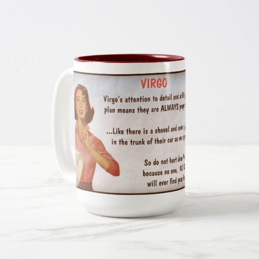 Horoscoop: VIRGO Tweekleurige Koffiemok (Voorkant links)
