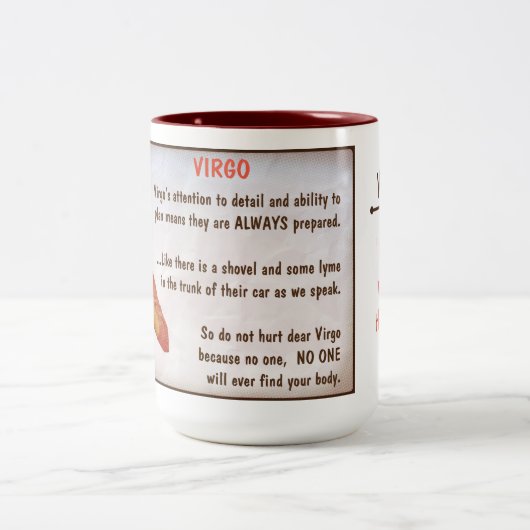 Horoscoop: VIRGO Tweekleurige Koffiemok (Center)