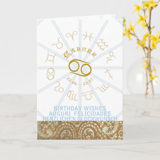 HOROSCOOP ~ Wenskaart verjaardagskanker Kaart (Gele Bloem)