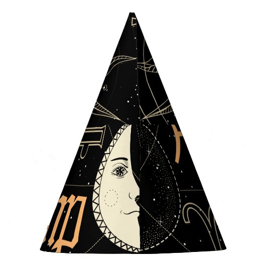 Horoscoopcirkel, sterrenbeelden, . feesthoedjes (Achterkant)