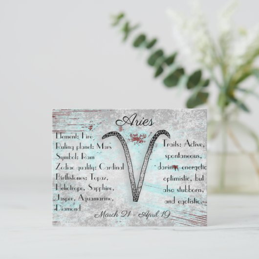 Horoscoopteken Aires-Briefkaart Briefkaart (Staand voorkant)