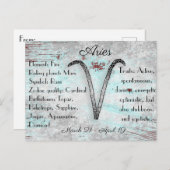 Horoscoopteken Aires-Briefkaart Briefkaart (Voorkant / Achterkant)
