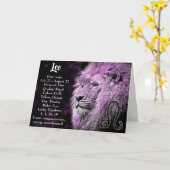 Horoscoopteken Leo Happy Birthday Kaart (Gele Bloem)