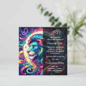 Horoscoopteken Leo info | Kleurrijke Lion Art (Staand voorkant)