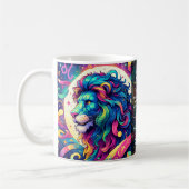 Horoscoopteken Leo info | Kleurrijke Lion Art Koffiemok (Links)