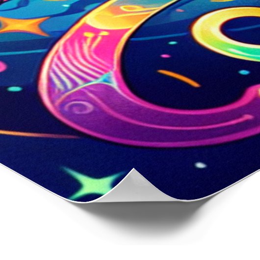 Horoscoopteken Leo | Kleurrijke Lion Art Poster (Hoek)