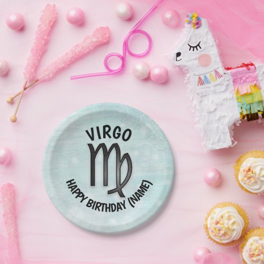 Horoscoopteken Maagd gepersonaliseerde verjaardag Papieren Bordje (Feest)