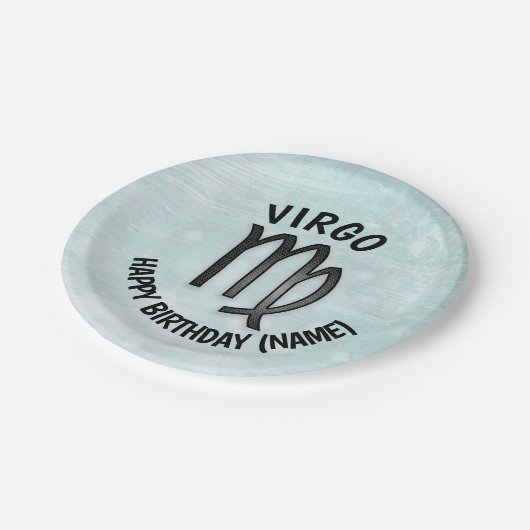Horoscoopteken Maagd gepersonaliseerde verjaardag Papieren Bordje (Gekanteld)