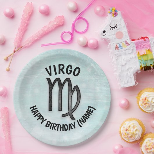 Horoscoopteken Maagd gepersonaliseerde verjaardag Papieren Bordje (Feest)