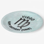 Horoscoopteken Maagd gepersonaliseerde verjaardag Papieren Bordje (Gekanteld)