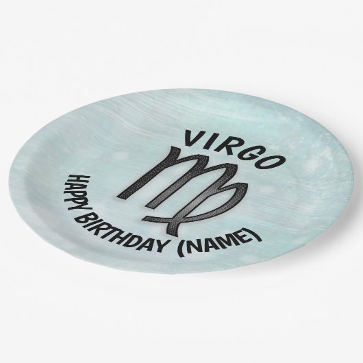 Horoscoopteken Maagd gepersonaliseerde verjaardag Papieren Bordje (Gekanteld)