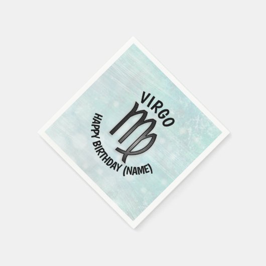 Horoscoopteken Maagd gepersonaliseerde verjaardag Servet (Hoek)