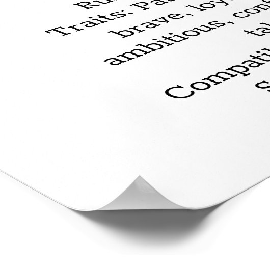 Horoscoopteken Ram | Data en eigenschappen Poster (Hoek)