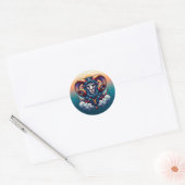 Horoscoopteken Ram | Mystieke Ran Ronde Sticker (Envelop)