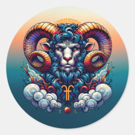 Horoscoopteken Ram | Mystieke Ran Ronde Sticker