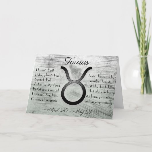 Horoscoopteken Stier Gelukkige Verjaardag Kaart (Voorkant)